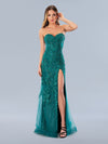 Prom Dresses Long Formal Beaded Prom Glitter Dress Emerald Green