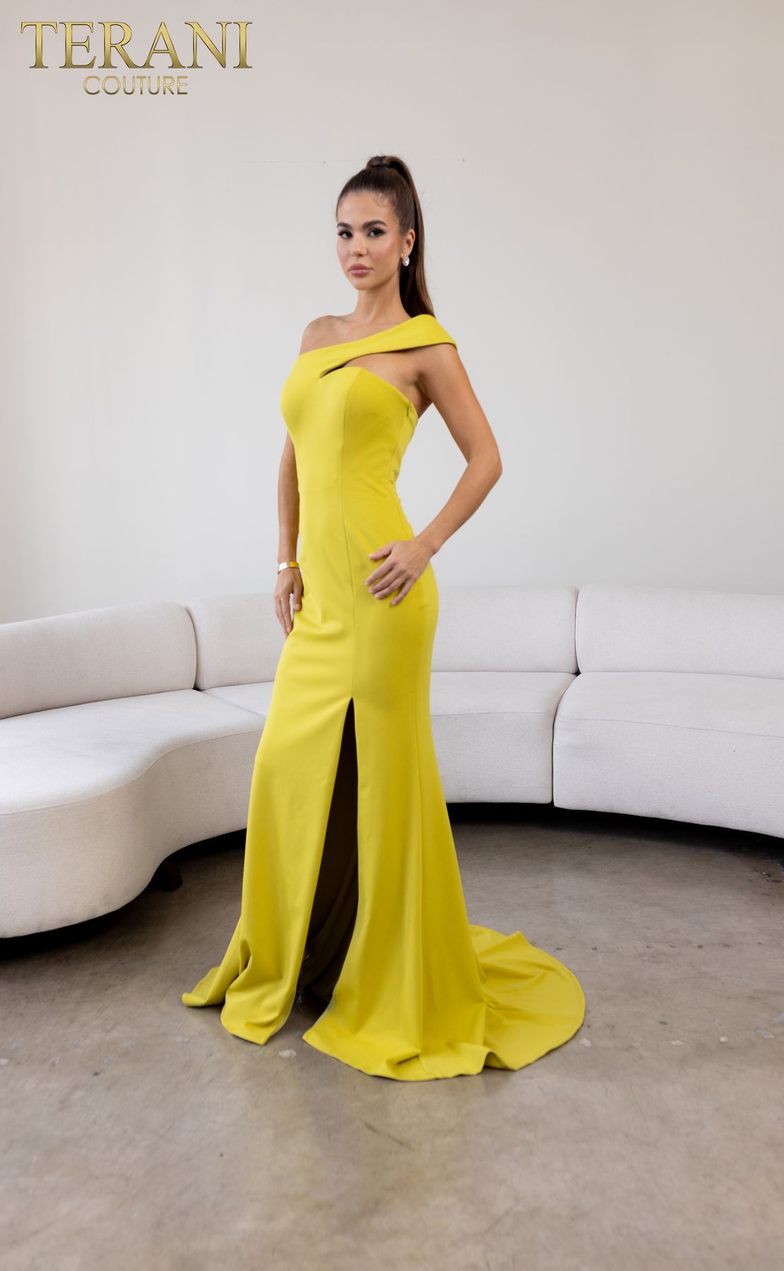 Formal Dresses Asymmetrical Long Formal Evening Dress Olive