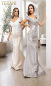 Formal Dresses  Long Trumpet Evening Formal Dress Ivory Champagne Taupe