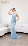 Formal Dresses  Beaded Formal Long Evening Dress Ice Blue