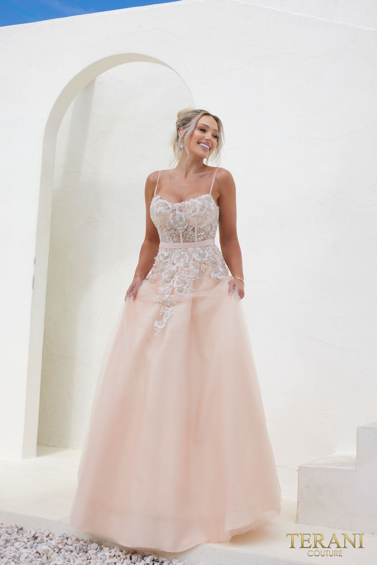 Prom Dresses Long A Line Prom Dress Blush