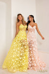 Prom Dresses A Line Embellished Long Prom Dress Yellow