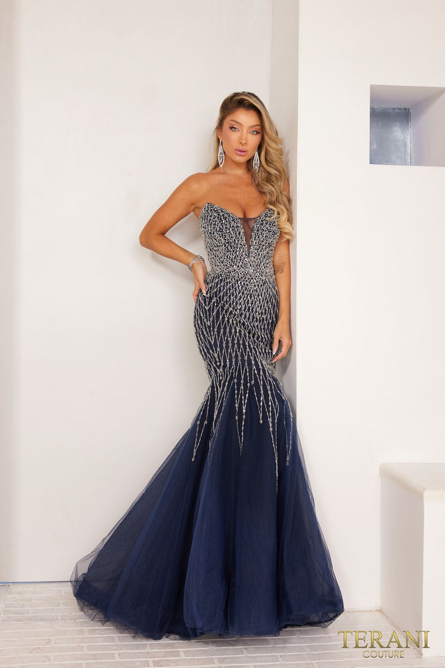 Prom Dresses Mermaid Long Prom Dress Navy
