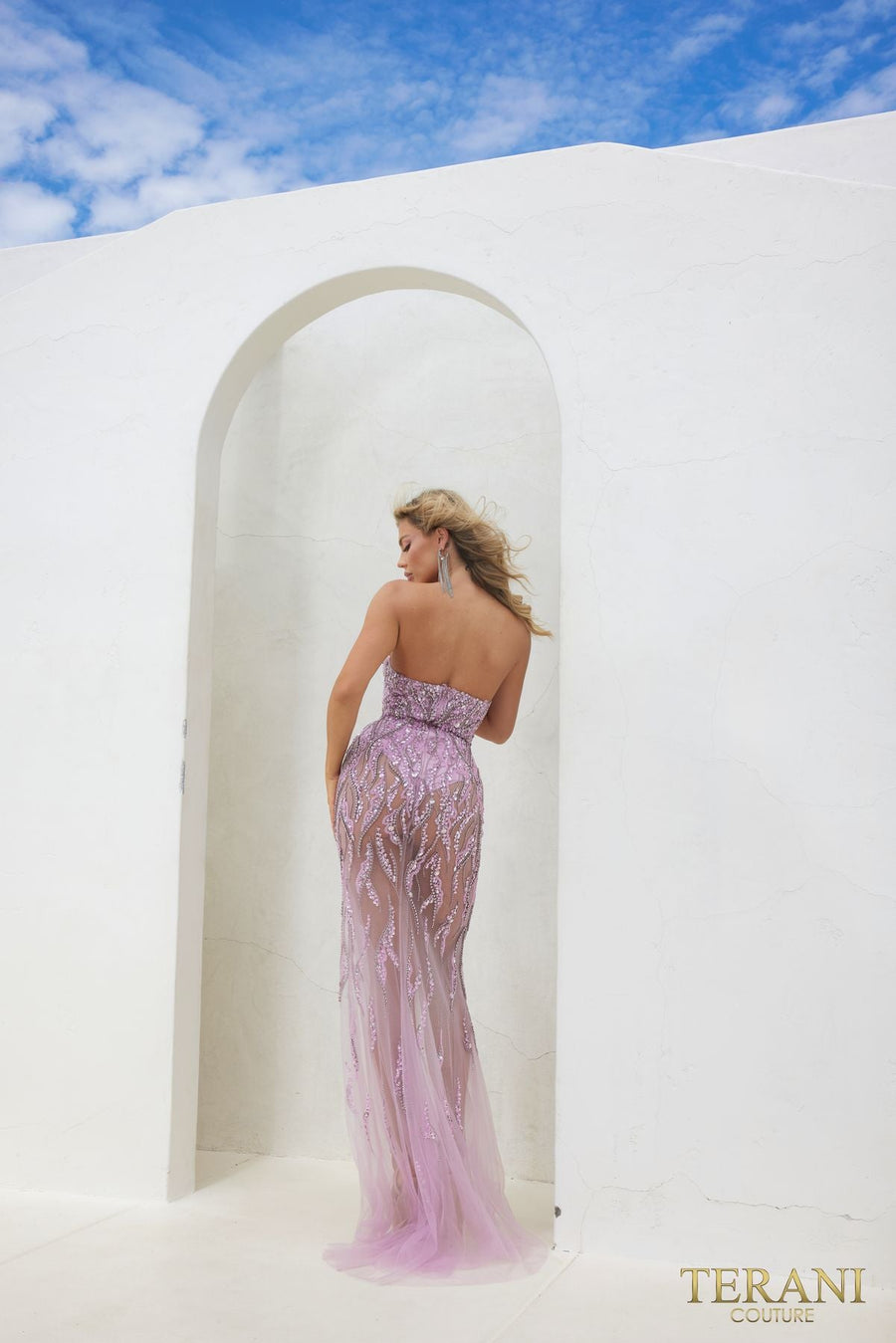 Prom Dresses Long Sweetheart Bodycon Prom Dress Lilac Silver