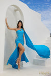 Prom Dresses Asymmetrical Bodycon Long Prom Dress Ocean Blue