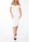 Cocktail Dresses Bodycon Off Shoulder Short Evening Dress Ivory