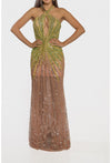 Formal Dresses Long Formal Evening Beaded Dress Lime Ombre