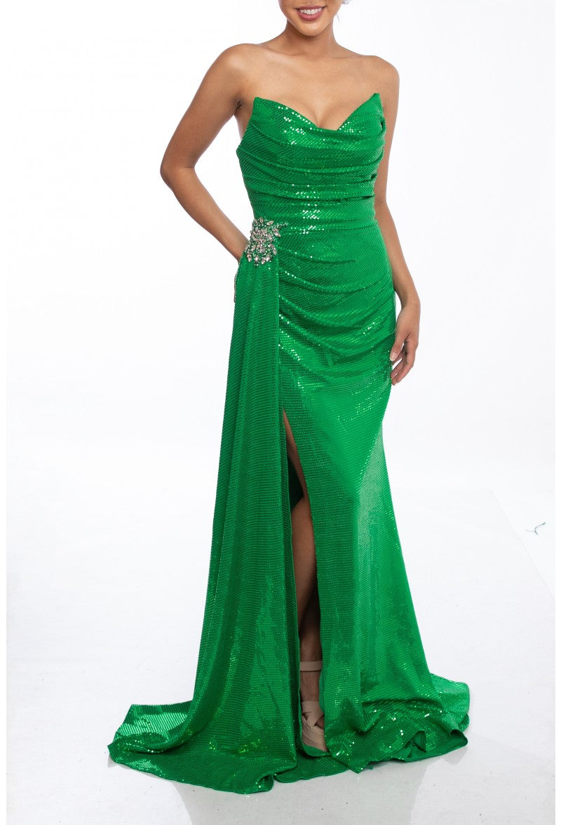 Prom Dresses Bodycon Long Sequins Prom Dress Emerald