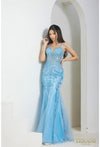 Prom Dresses Beaded Long Formal Prom Dress Blue
