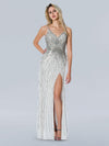 Prom Dresses Sequin Long Formal Feather Prom Dress Off White