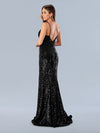 Prom Dresses Beaded Long Formal Sequin Prom Dress Black