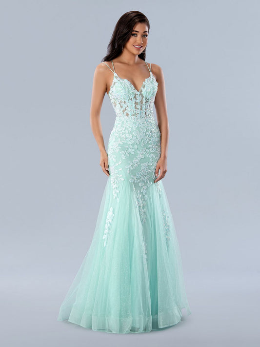 Prom Dresses Long Formal Prom Glitter Dress Aqua