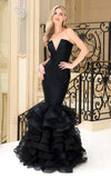 Prom Dresses Long Formal Ruffle Mermaid Prom Dress Black