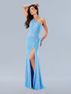 Prom Dresses Glitter Prom Long Formal Ruffle Dress Blue