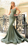 Prom Dresses Fitted Mermaid Long Formal Prom Dress Olive