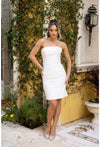 Cocktail Dresses Sequin Long Formal Prom Dress Ivory
