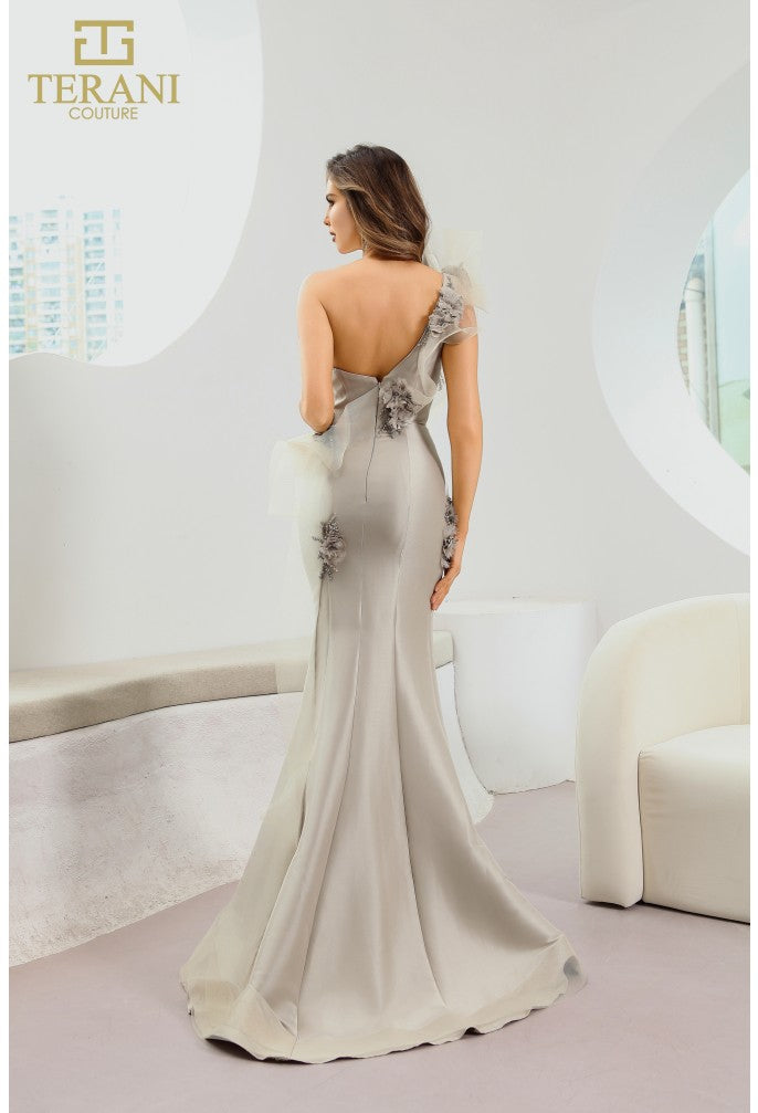 Prom Dresses Floral Mermaid Long Formal Prom Dress Taupe