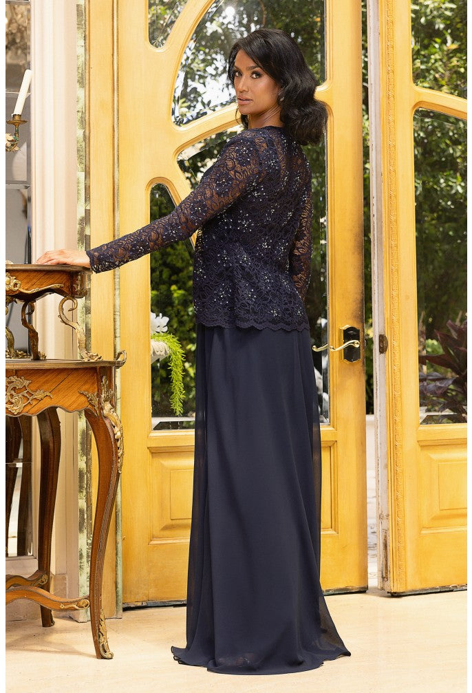 Formal Dresses Evening long Ruched Formal Dress Navy