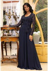 Formal Dresses Evening long Ruched Formal Dress Navy