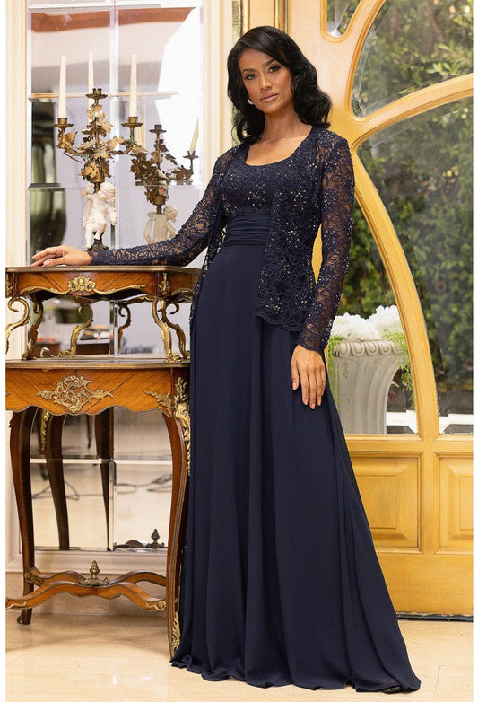 Formal Dresses Evening long Ruched Formal Dress Navy