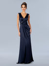 Formal Dresses Long Formal Drape Prom Dress Navy