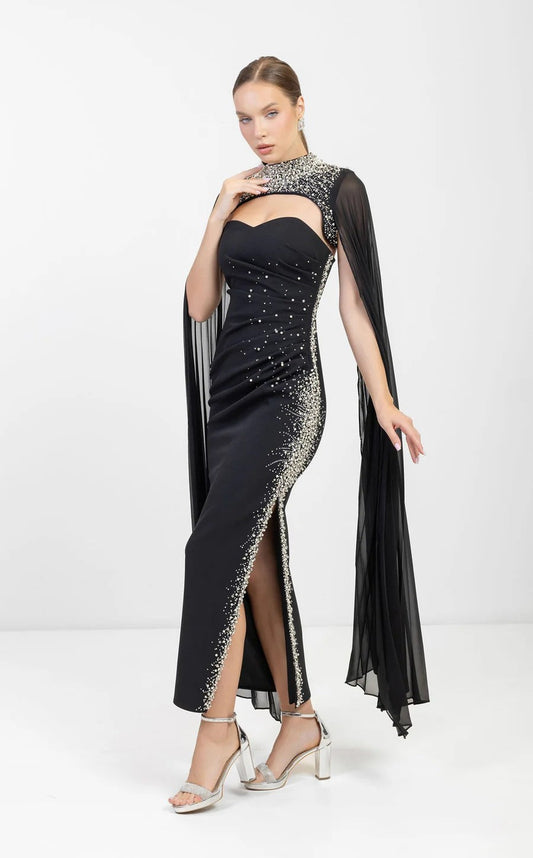 Prom Dresses Long Fitted Formal Prom Slit Dress Black