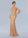 Formal Dresses Formal Long Prom Glitter Dress Gold