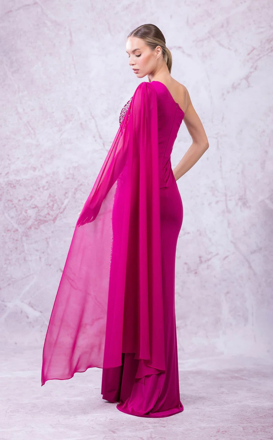 Prom Dresses Long Slit Formal Prom Dress Fuchsia