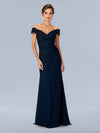 Mother of the Bride Dresses Long Formal Pleated Mother of the Bride Dress Navy