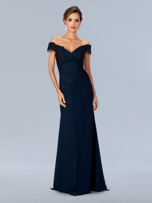 Mother of the Bride Dresses Long Formal Pleated Mother of the Bride Dress Navy