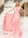 Prom Dresses Prom Fitted Slit Long Feather Formal Dress Light Coral