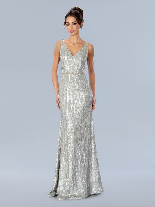 Formal Dresses Long Formal Sequin Prom Dress Silver
