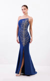 Prom Dresses Long Formal Prom Fitted Dress Navy