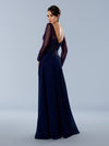 Formal Dresses Long Sleeve Formal Evening Dress Navy