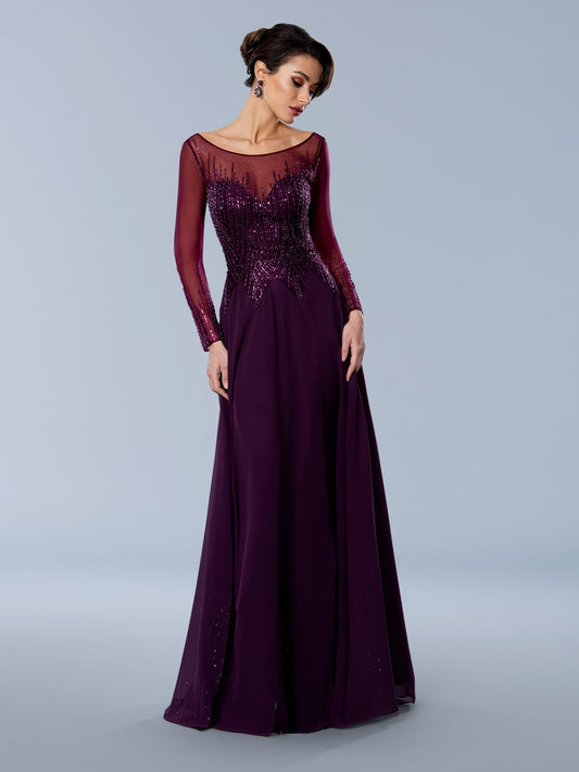 Formal Dresses Long Sleeve Formal Evening Dress Wine