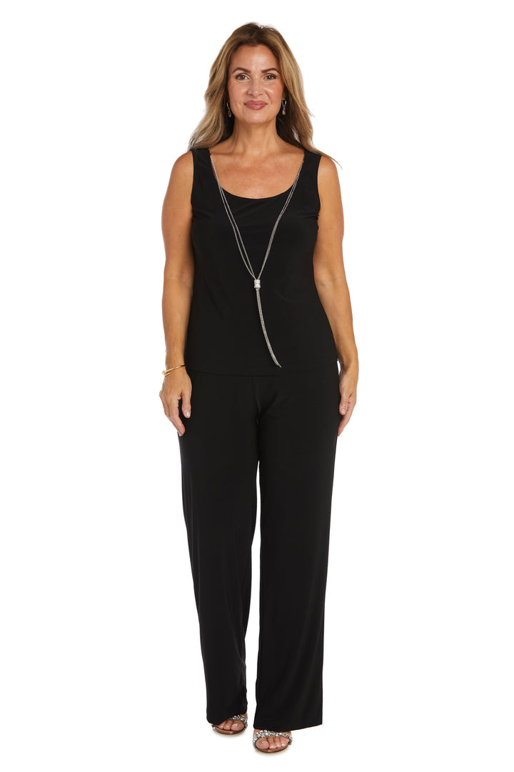 Pant Suit Three Piece Sequin Jacket Pant Set  Black