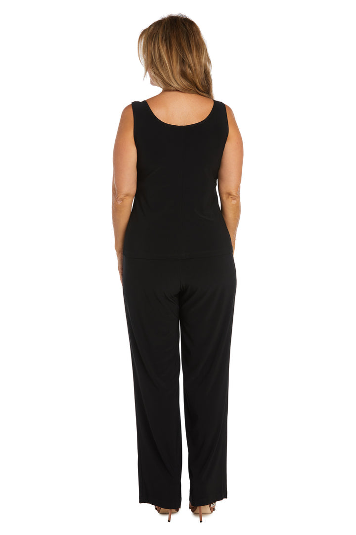 Pant Suit Three Piece Sequin Jacket Pant Set  Black