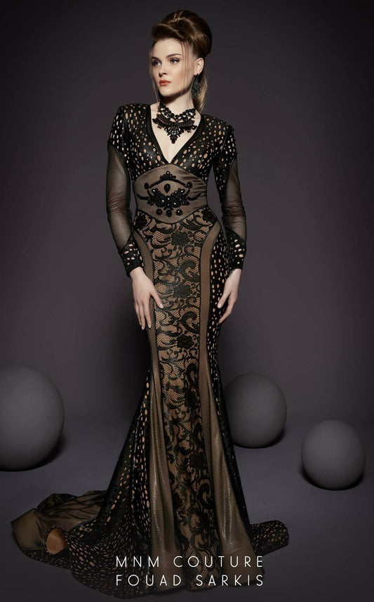 Formal Dresses Fitted Lace Long Formal Evening Dress Black