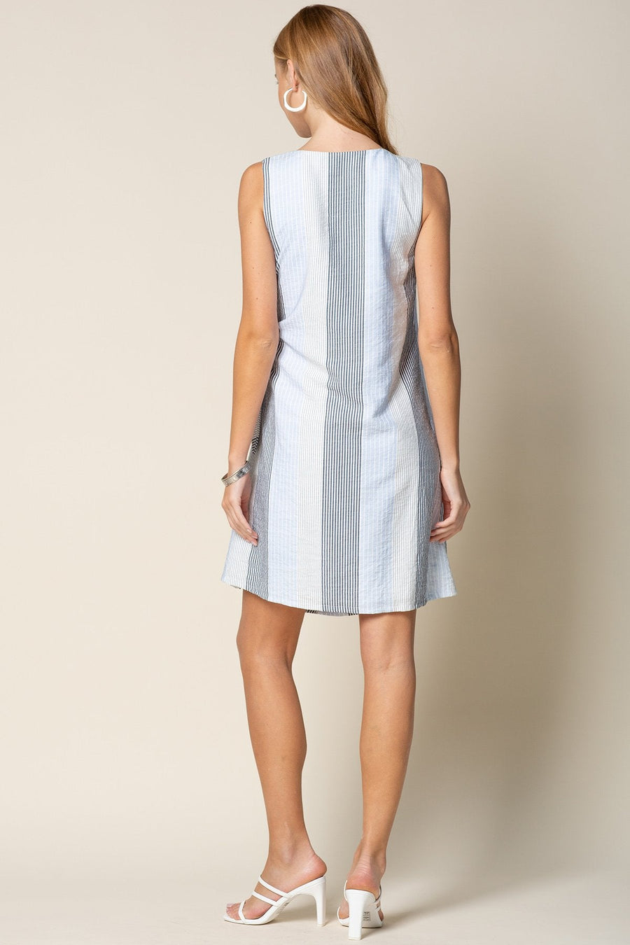 Cocktail Dresses Short Sleeveless Wrap Dress Blue