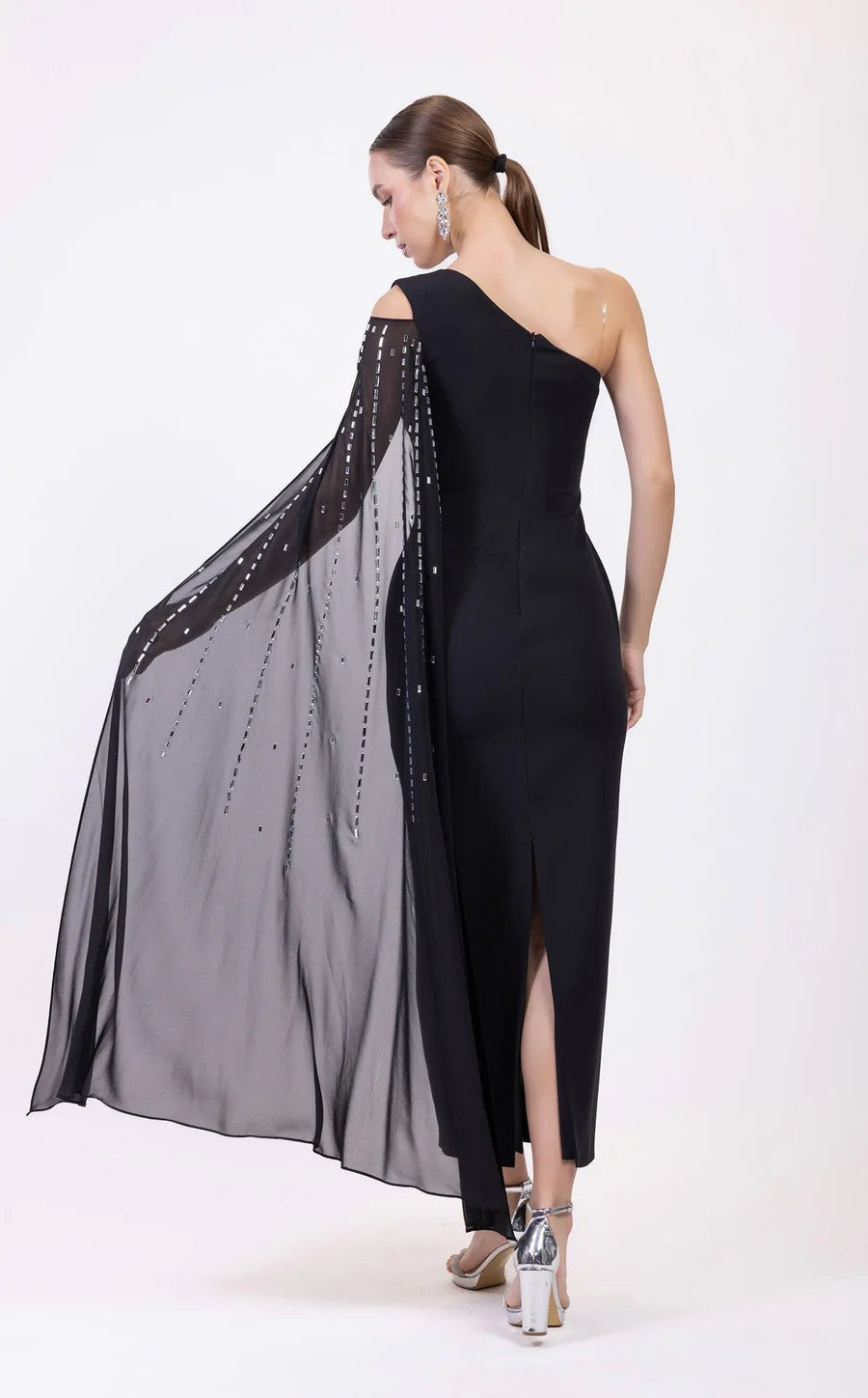 Prom Dresses Tea Length Fitted Formal Prom Dress Black