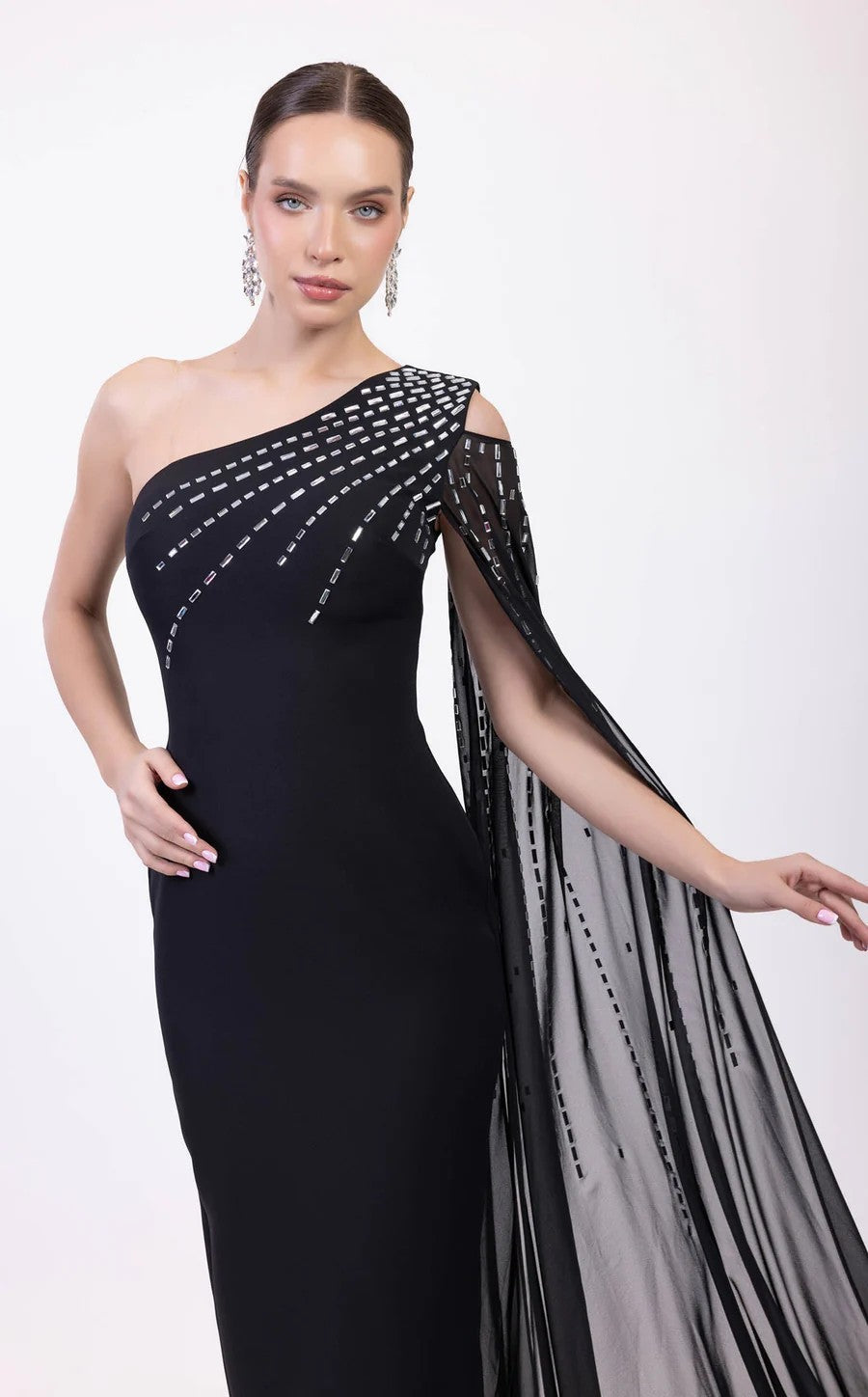 Prom Dresses Tea Length Fitted Formal Prom Dress Black