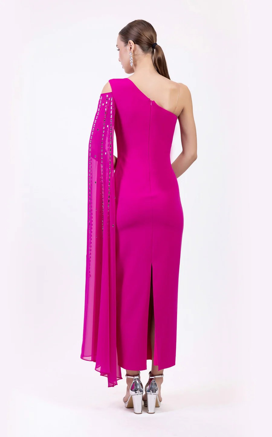 Prom Dresses Tea Length Fitted Formal Prom Dress Fuchsia