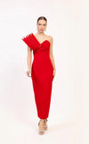 Prom Dresses Fitted Long Formal Tea Length Prom Dress Red