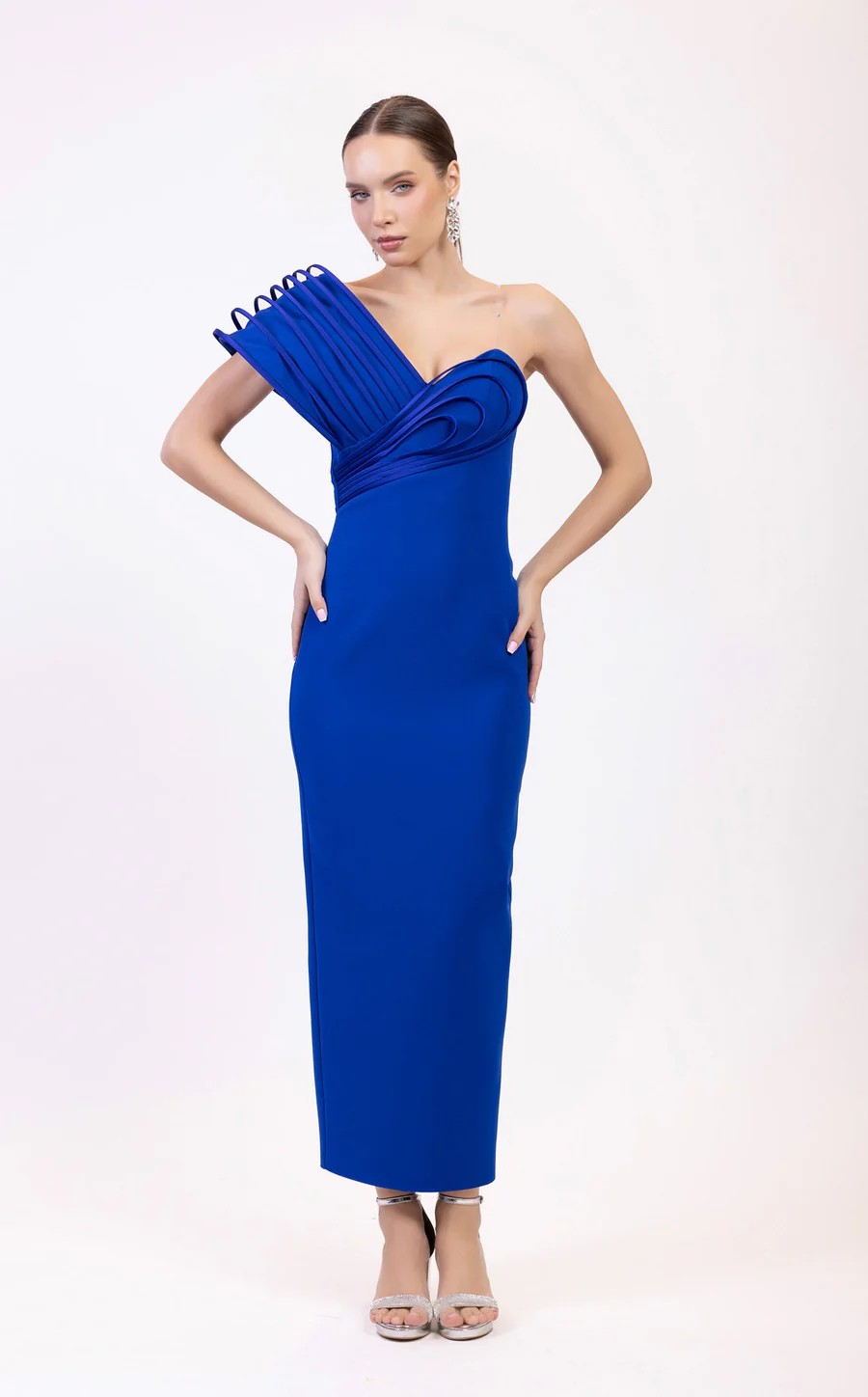 Prom Dresses Fitted Long Formal Tea Length Prom Dress Royal