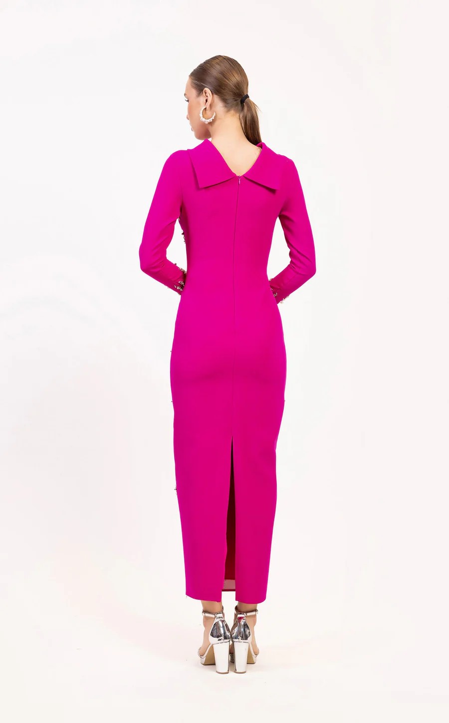 Formal Dresses Long Sleeve Formal Evening Dress Fuchsia