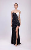 Prom Dresses Formal Long Fitted Slit Prom Dress Black/White