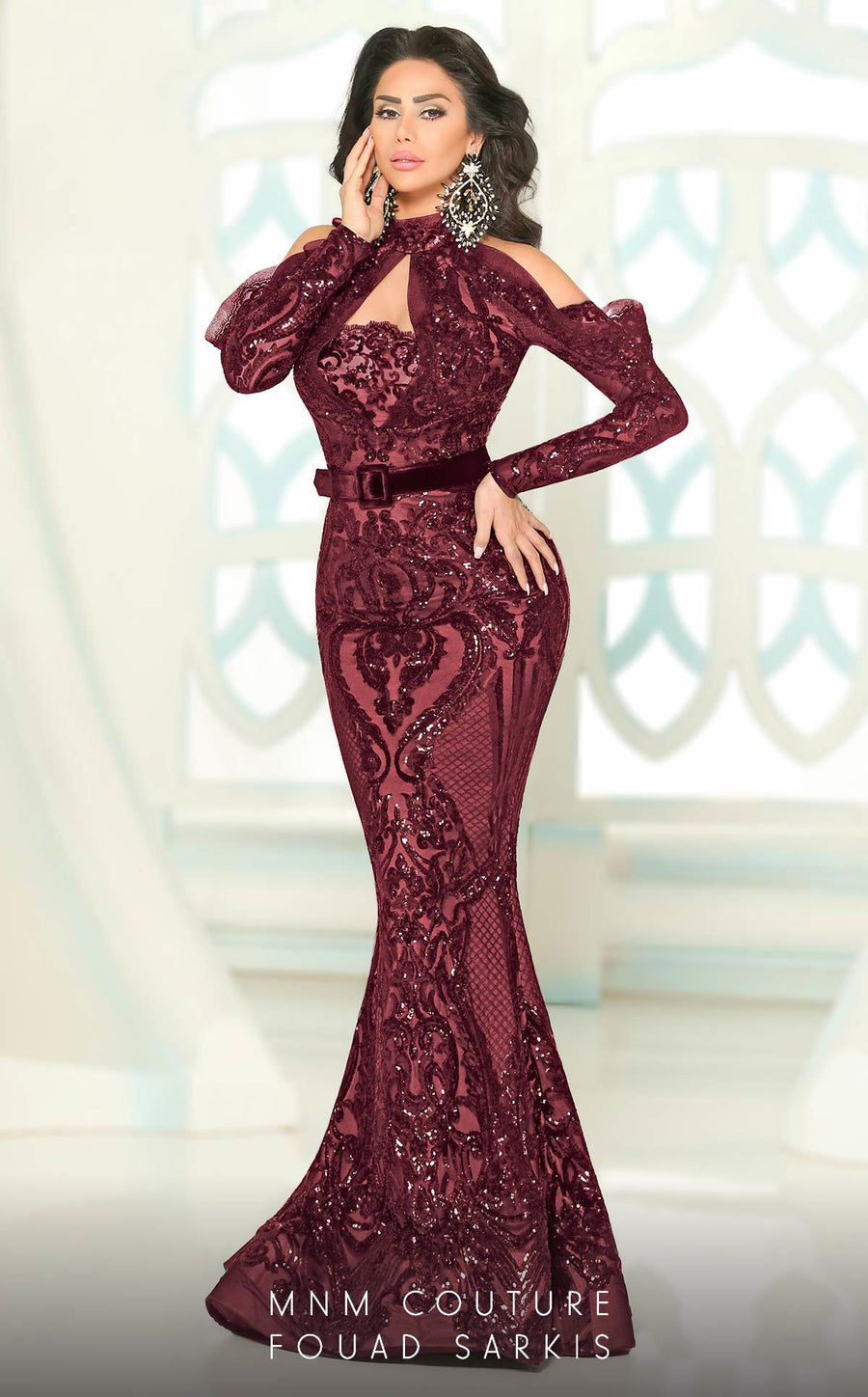 Formal Dresses Long Formal Mermaid Evening Lace Dress Burgundy