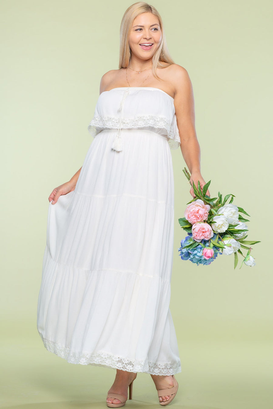 Cocktail Dresses Long Semi Formal Crochet Maxi Dress Ecru Ivory