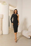 Cocktail Dresses Fitted Bodycon sort Cocktail Midi Dress Black