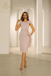 Cocktail Dresses Metallic Fitted Formal Knee Length Cocktail Dress Rose Gold